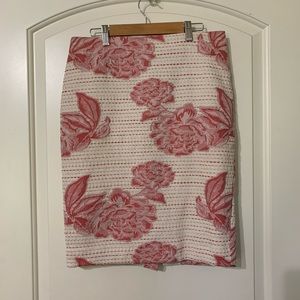 Ann Taylor Embroidered Floral Pencil Skirt